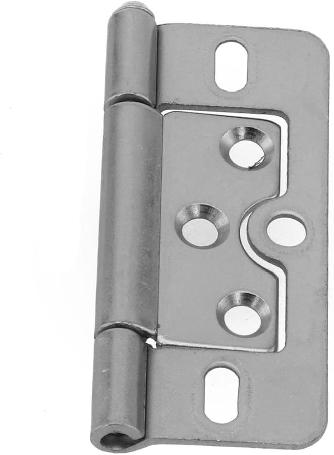 Premium Iron Flush Door Hinges Silver For Cabinet Wardrobe Louvre Doors Smooth Performance Easy Installation - Image 2