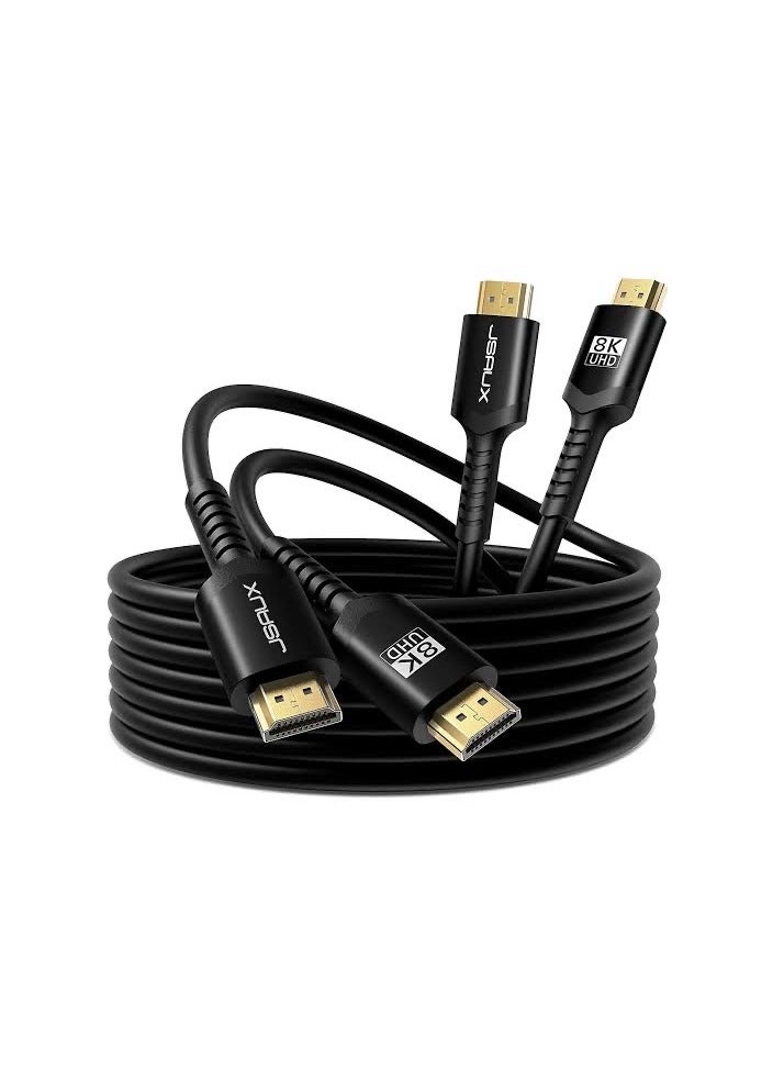 جيسوس كابل HDMI 2.1 عالي السرعة من Jsaux – دقة 8K/60Hz و 4K/120Hz مع eARC و HDR10+ – طول 3 متر – عبوة من قطعتين - Image 1