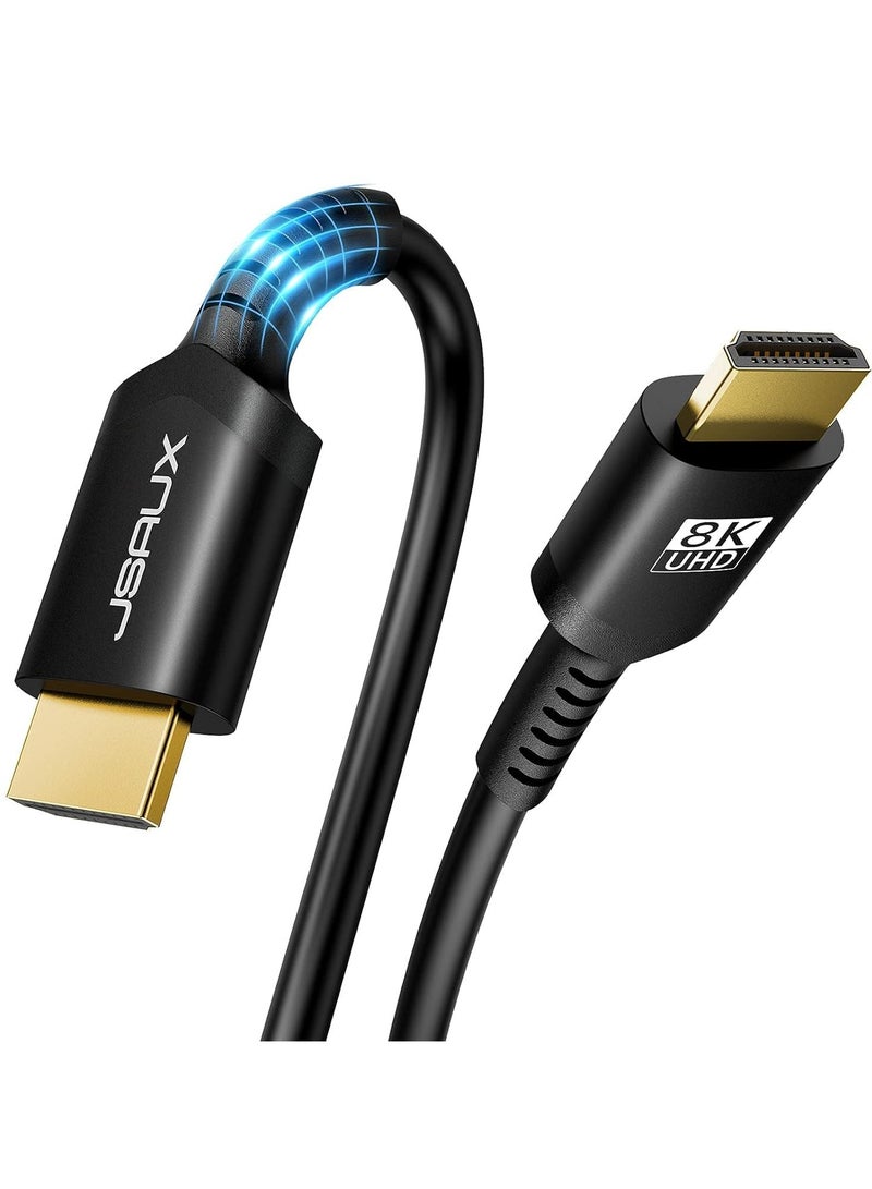 جيسوس كابل HDMI 2.1 عالي السرعة من Jsaux – دقة 8K/60Hz و 4K/120Hz مع eARC و HDR10+ – طول 3 متر – عبوة من قطعتين - Image 2