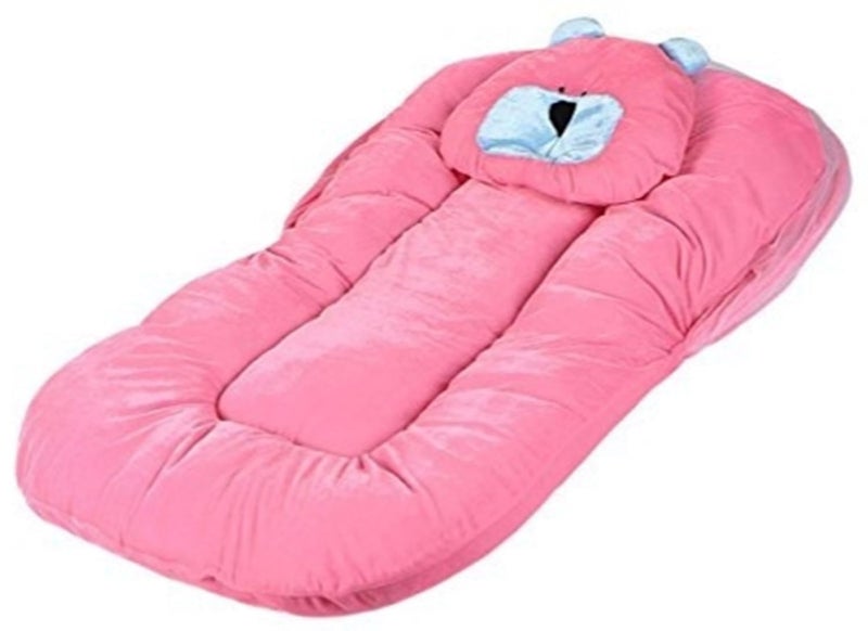 Brandonn Brandonn Premium Toddler Mattress with Mosquito Net and Hooded Baby Blanket Pack Pink Pack of 2  - Image 3