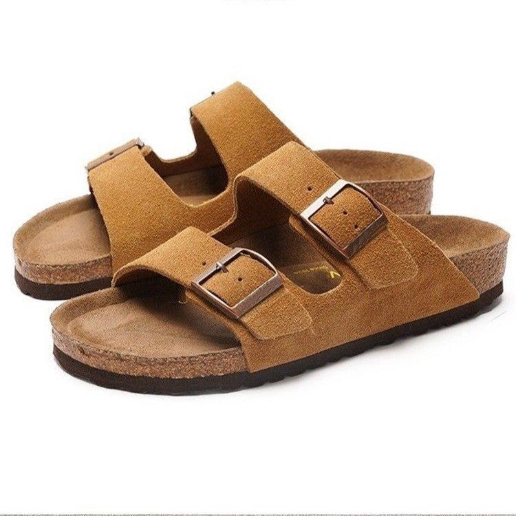 Thick-Soled Birkenstock Shoes 2024 Summer Outer Slippers For Women Frosted Cork Birkenstock Sandals Non-Slip Slippers Trendy - Image 5