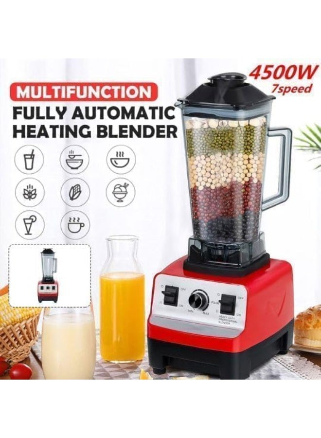 DKH Professional Blender, 4500W Motor, 2.5L Capacity, 15 Speed Settings, Red - Image 4