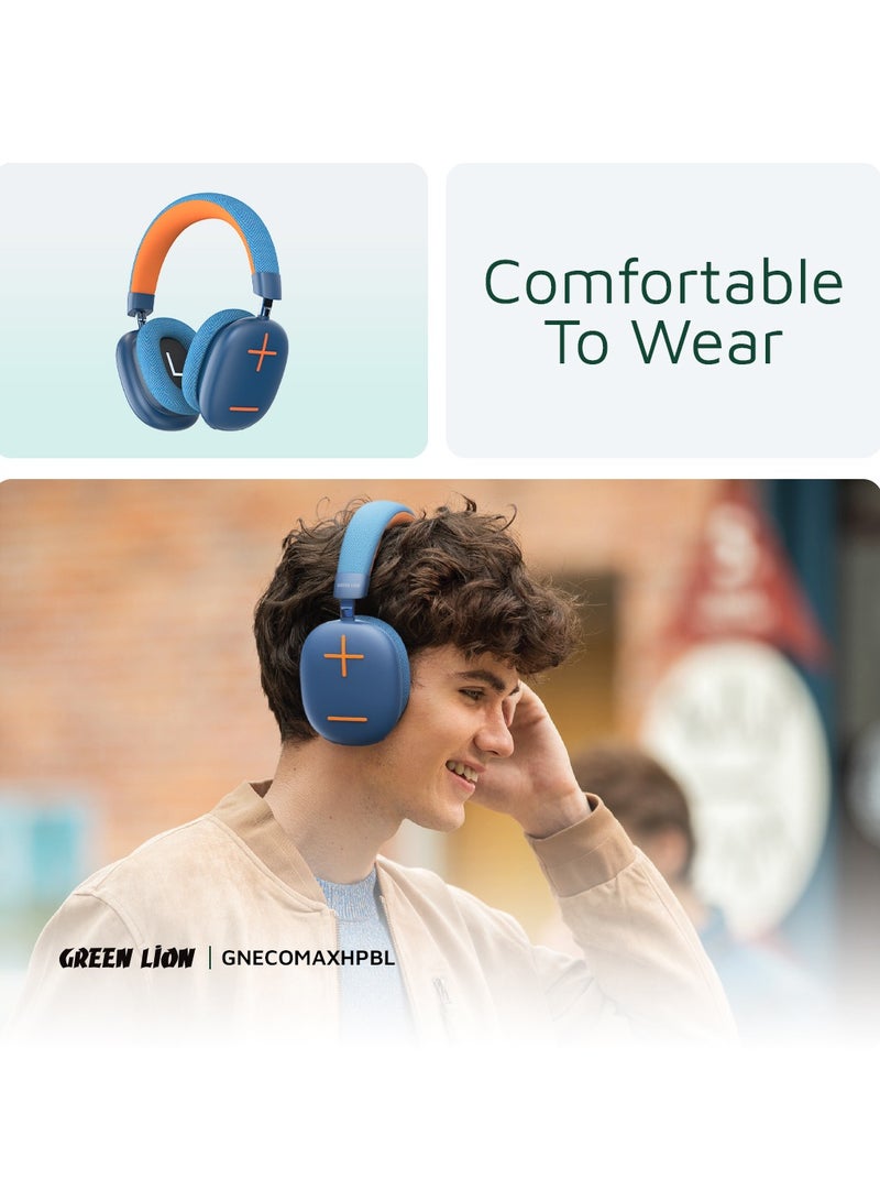 GREEN LION Echo Max Headphone Bluetooth: V5.3 Light Weight- Blue - Image 5