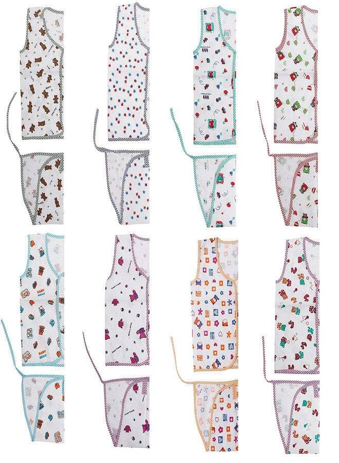 EIO New Born Baby Girl Baby Boy Cotton Jhabla Set Combo (Jhabla Langot 16Pcs White) - Image 4