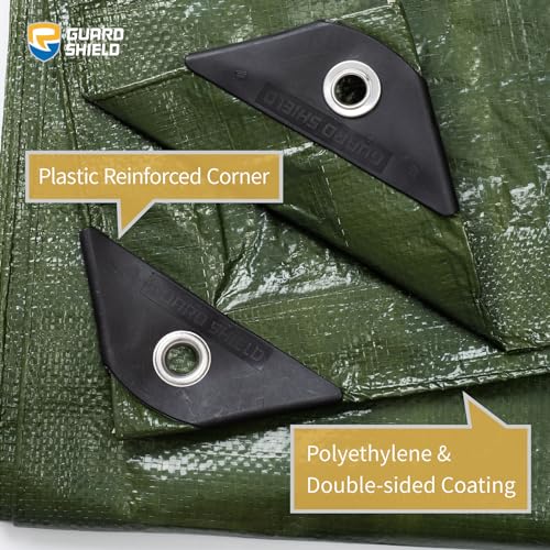 GUARD SHIELD Green Tarp Waterproof 10x12 Feet Medium Duty All Purpose Poly Tarps Cover 7mil - Image 2