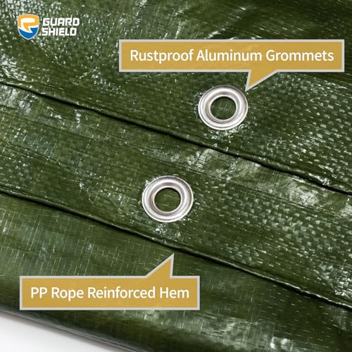 GUARD SHIELD Green Tarp Waterproof 10x12 Feet Medium Duty All Purpose Poly Tarps Cover 7mil - Image 4