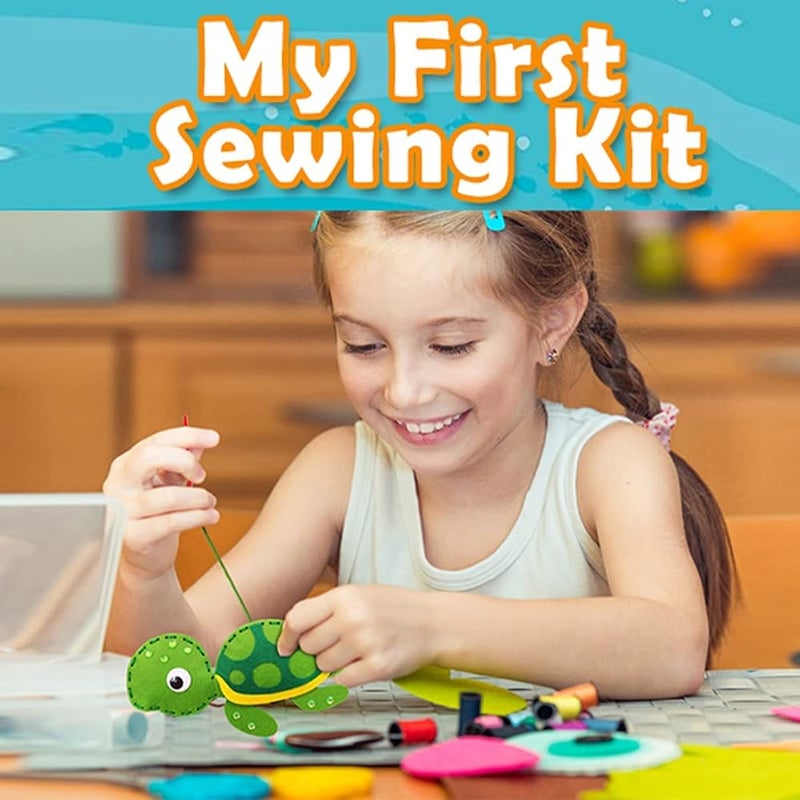 MAKINGTEC Sea Animals Sewing Kit Make Your Own Ocean Animals Mermaid DIY Felt Craft Kit Gifts for Beginner Kids Educational Art Craft Supplies Set of 8 - Image 2