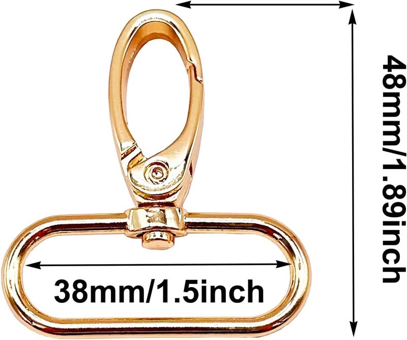 SHOPEE 15 inch Lobster Clasp Swivel Snap 112 inch Swivel Clasp Strap Clips Lobster Claw Lanyard Swivel Clasps Gold 38mm Extra Large Lobster Clasps Swivel Hooks for Purse 15 Golden - Image 2