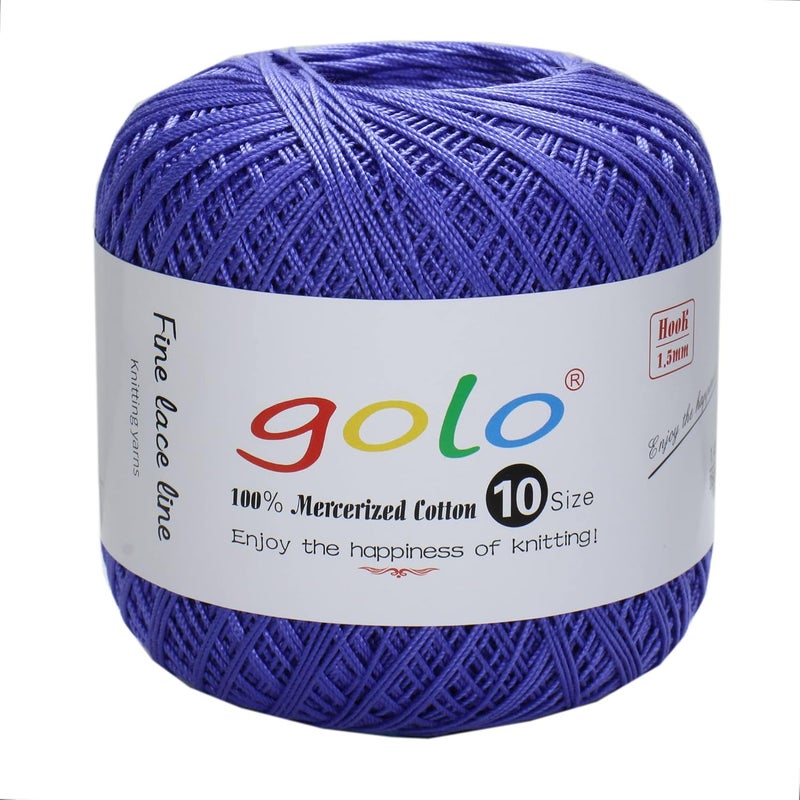 Golo Crochet Thread Balls Size 10 Royal Blue Yarn for Crocheting Blue yarn-629 - Image 1