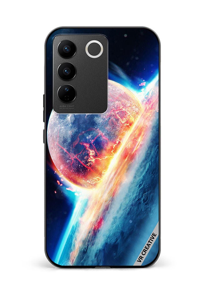 VR CREATIVE Protective Case Cover For Vivo V27e Fallen Moon Design Multicolour - Image 1