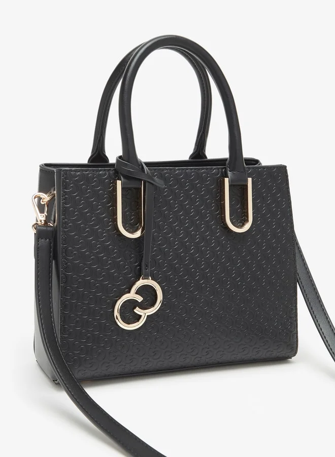 Celeste Women's Monogram Embossed Tote Bag with Detachable Strap