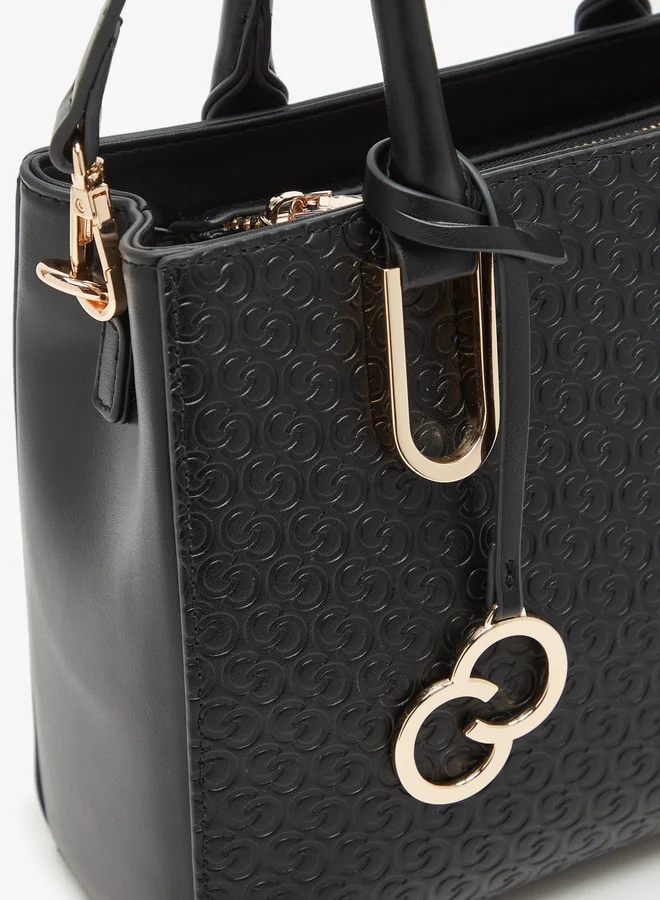Celeste Women's Monogram Embossed Tote Bag with Detachable Strap