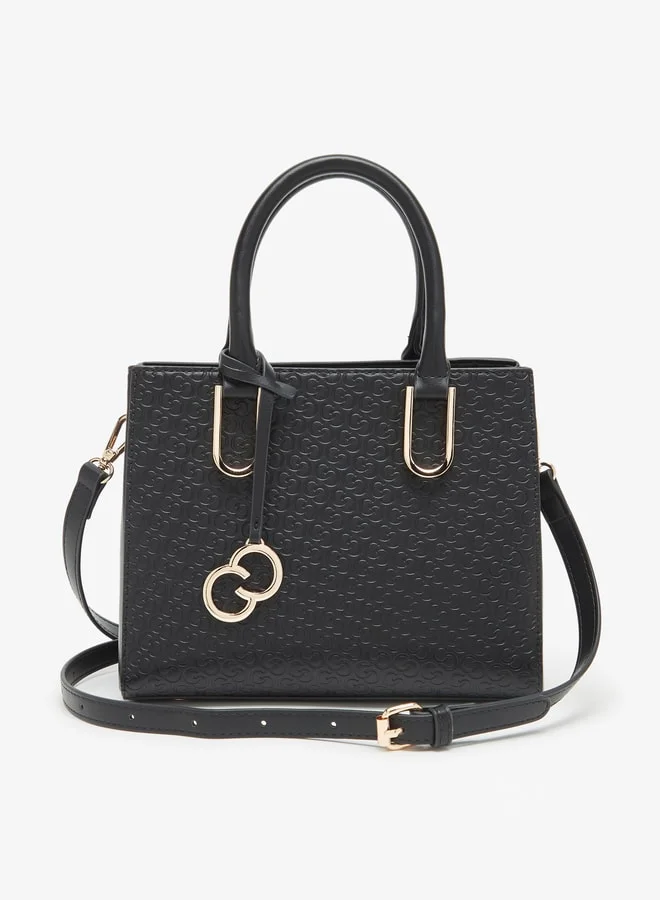 Celeste Women's Monogram Embossed Tote Bag with Detachable Strap
