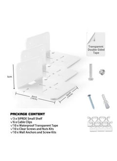 XiuWoo 3 Pack Acrylic Small Floating Shelf for Security Cameras, Baby Monitors, Speakers, Plants and More, White  - Image 5