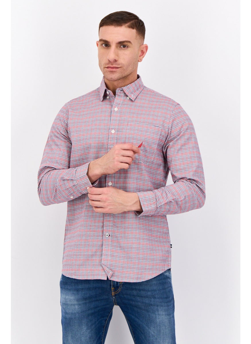 NAUTICA Men Classic Fit Plain Long Sleeve Casual Shirt, Multi Color  - Image 1