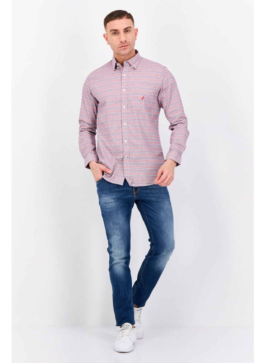 NAUTICA Men Classic Fit Plain Long Sleeve Casual Shirt, Multi Color  - Image 4