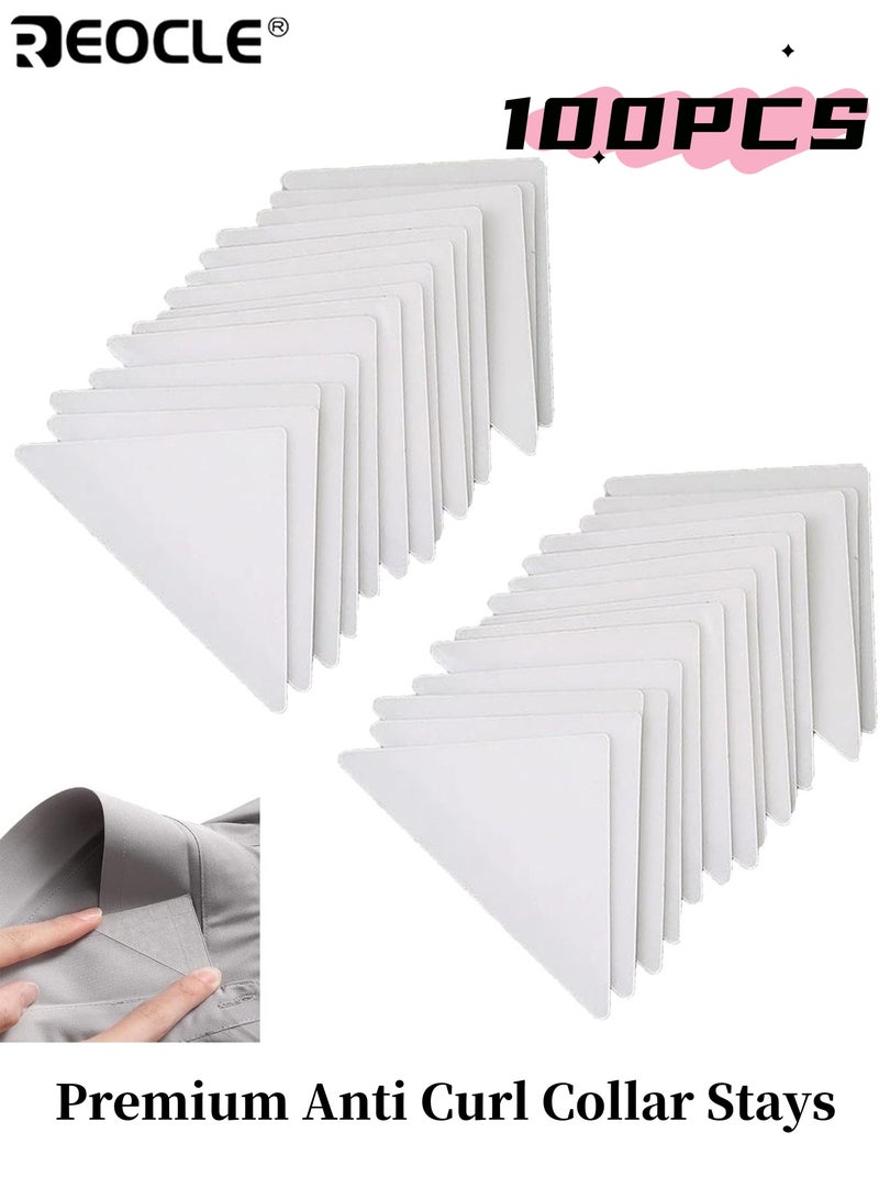 REOCLE 100PCS Premium Anti Curl Collar Stays for Polo Shirts Durable Collar Support Inserts for Effective Reinforcement and Shape Maintenance Ideal for Business Casual and Formal Wear for Men and Women - Image 1