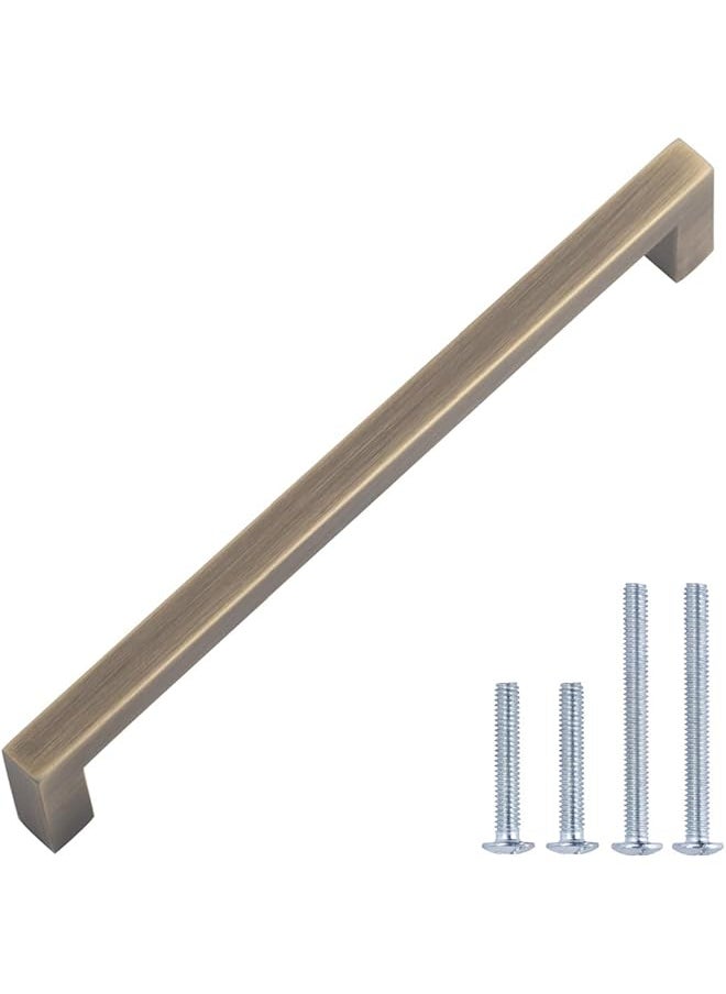 PROMASS promass Modern Square Cabinet Pull Handle, 5.39-inch Length (5-inch Hole Center), Antique Brass, 10-pack  - Image 1
