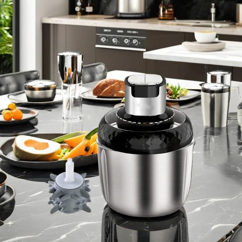 TRIVYOM TRIVYOM Electric Grinder Chopper Mincer 3Ltr Food Processor Blender 800W 2 Speed Adjustable MincingChoppingPureeing Meat Fruits Vegetables And Nuts Multipurpose Mixer Grinder_Black  - Image 3