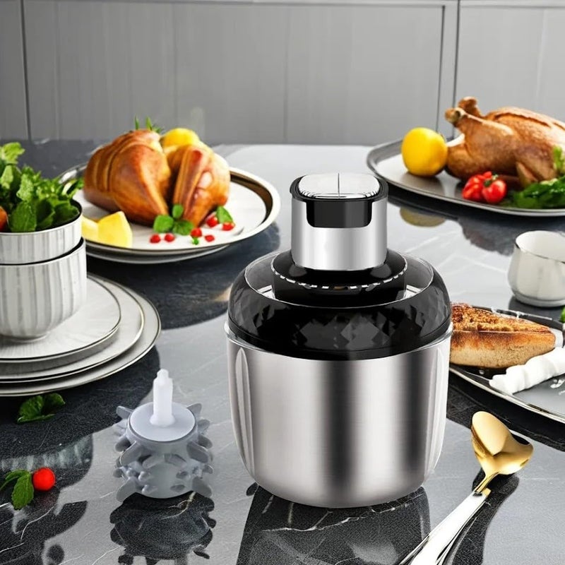 TRIVYOM TRIVYOM Electric Grinder Chopper Mincer 3Ltr Food Processor Blender 800W 2 Speed Adjustable MincingChoppingPureeing Meat Fruits Vegetables And Nuts Multipurpose Mixer Grinder_Black  - Image 4