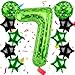 AXBMM 40 Inch Green Pixel Themed Number 7 Balloon Set Foil Balloon for Girls Boys Birthday Party Decorations Party Supplies Favors Number 7 - Image 2