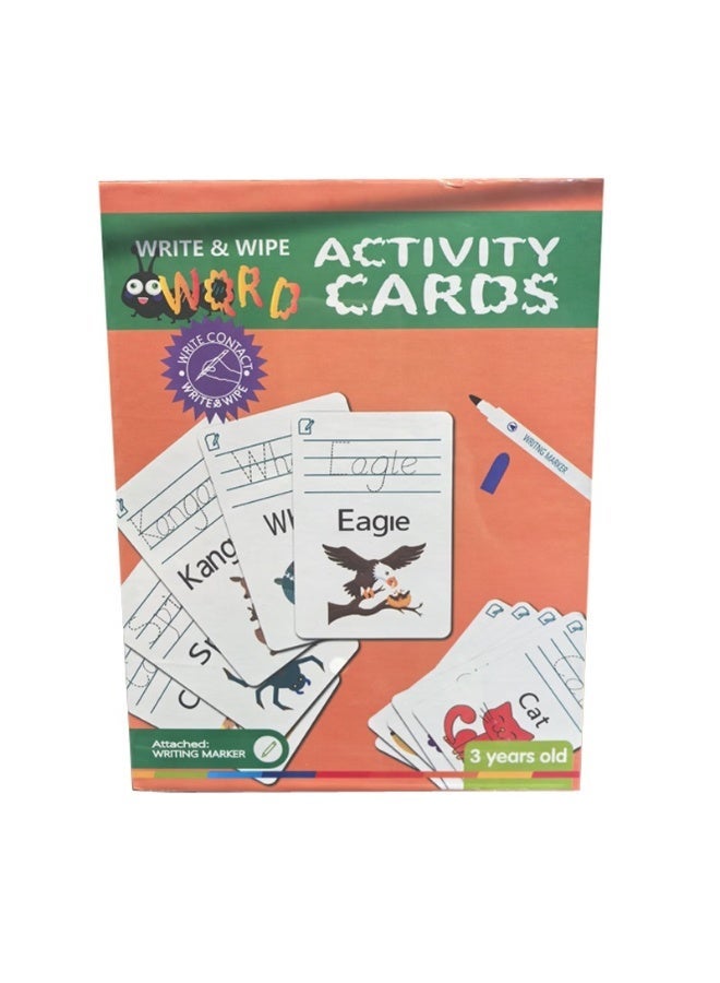 Word Write & Wipe Word Activity Cards Learning Game for Early Education Kids - Image 1