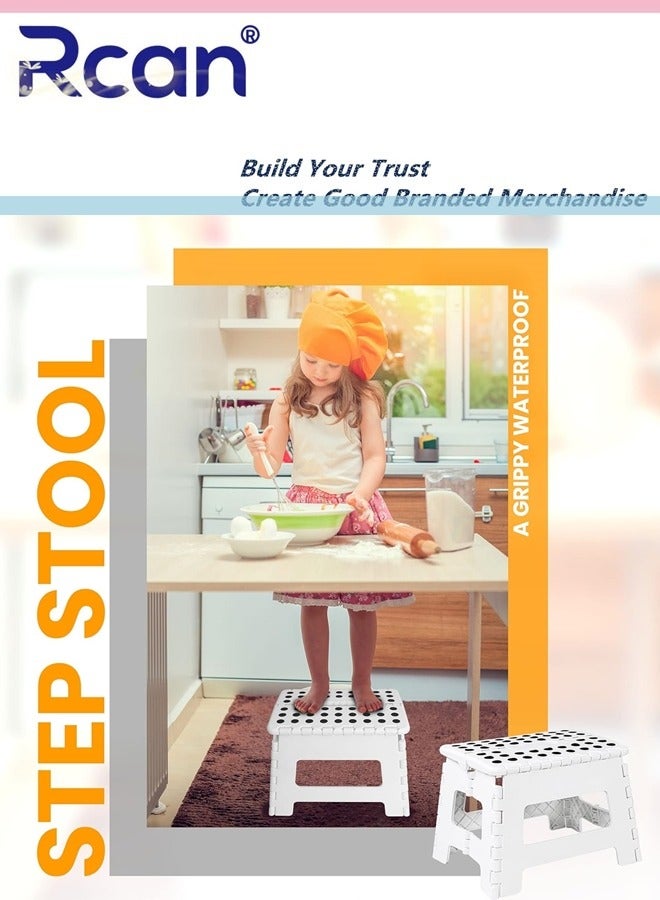 ركان كرسي خطوة قابل للطي قوي للغاية وقابل للطي للأطفال، كرسي قابل للطي خفيف الوزن محمول كبير الحجم غير قابل للانزلاق للبالغين، كراسي خطوة شديدة التحمل للمطبخ والحمام أو غرفة النوم. - Image 4