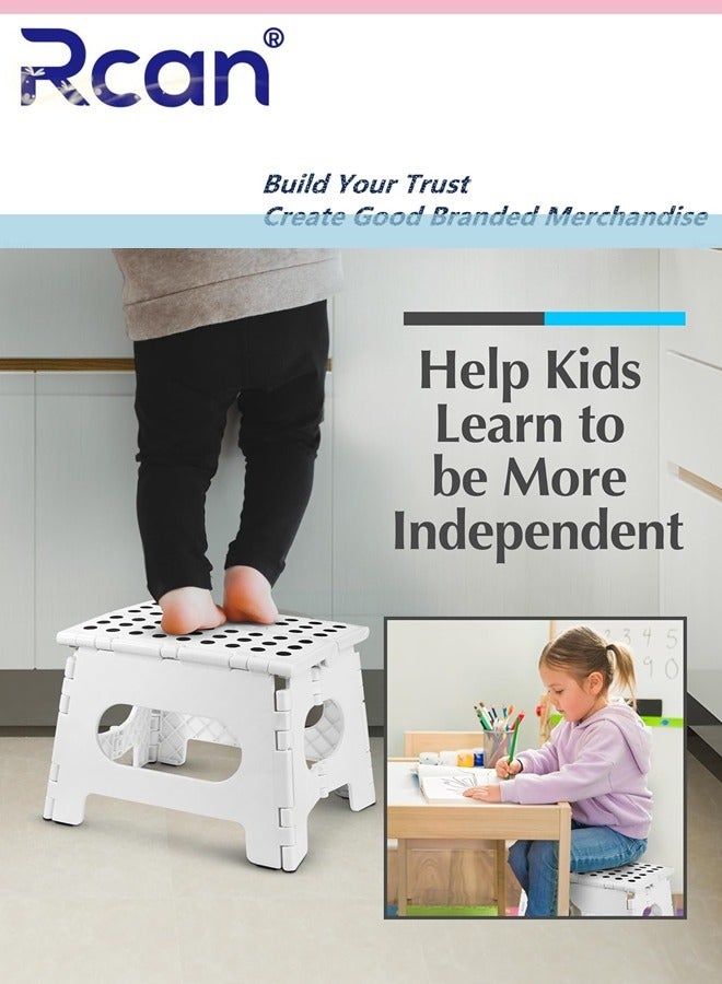 ركان كرسي خطوة قابل للطي قوي للغاية وقابل للطي للأطفال، كرسي قابل للطي خفيف الوزن محمول كبير الحجم غير قابل للانزلاق للبالغين، كراسي خطوة شديدة التحمل للمطبخ والحمام أو غرفة النوم. - Image 2