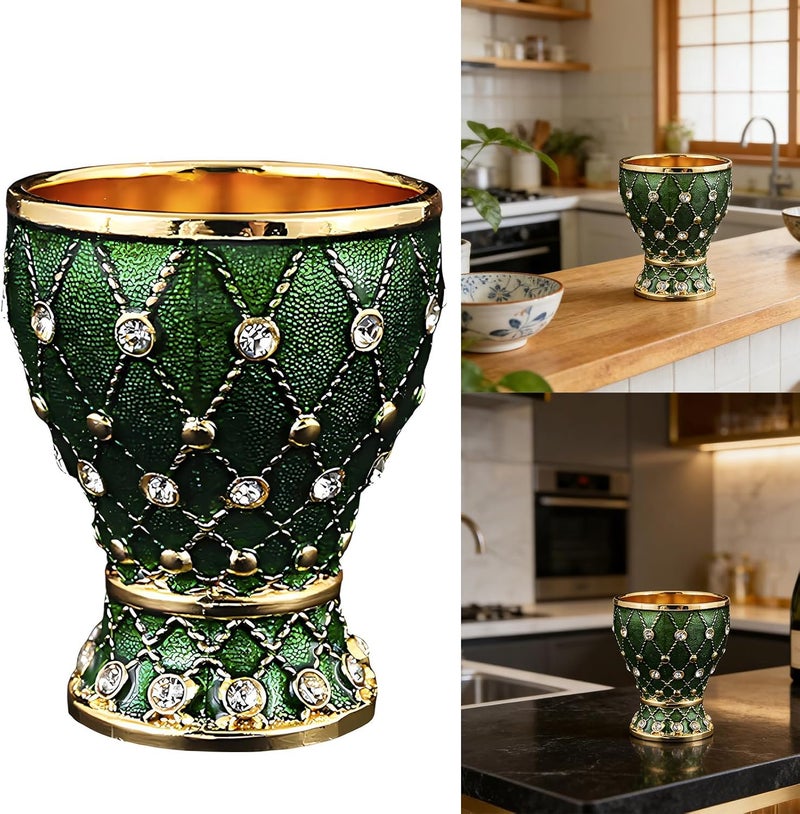 Premium Metal Crystal Designs Drinking Cup Ideal for Cocktails and White Spirit Elegant Goblet Rhinestone Glassware - Image 2