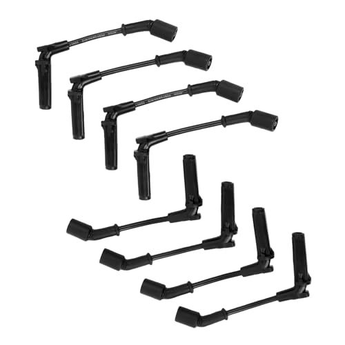 Ntoauto 9748RR Spark Plug Wire Set Ignition Wires Compatible with 2007-2008 Silverado Sierra Escalade Avalanche Corvette Suburban Tahoe Yukon, 8.0mm Black - Image 1