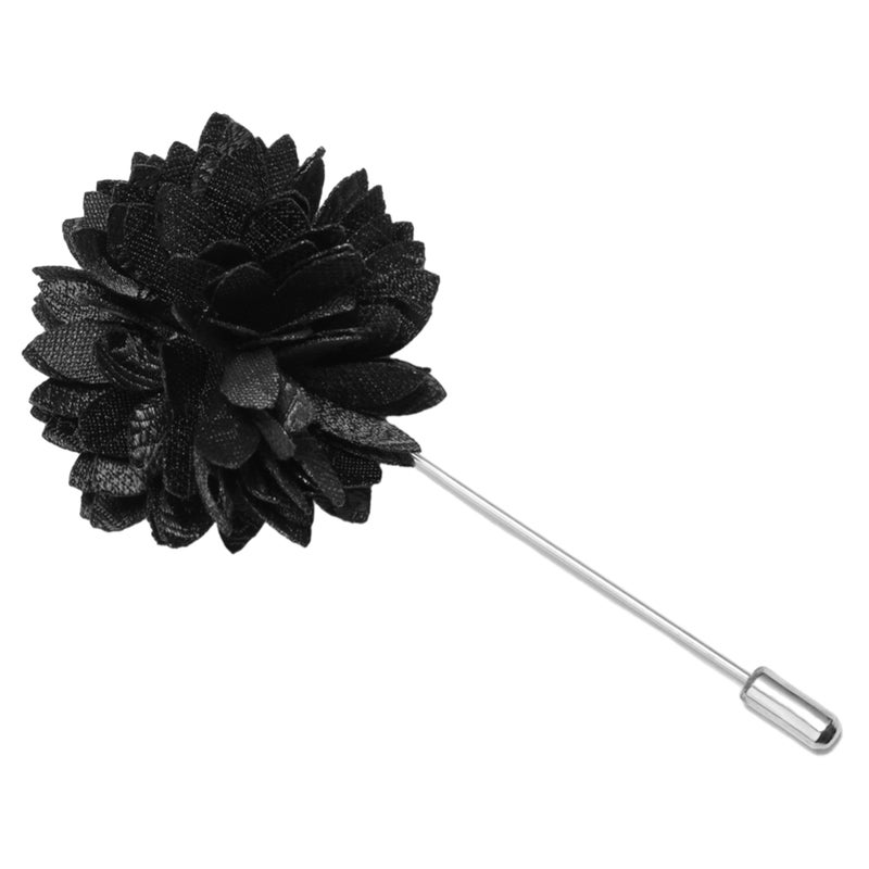GUSLESON Paisley Black Tie Mens Classic Wedding Necktie Pocket Square Cufflinks and Lapel Pin Brooch Set (6105-08) - Image 4