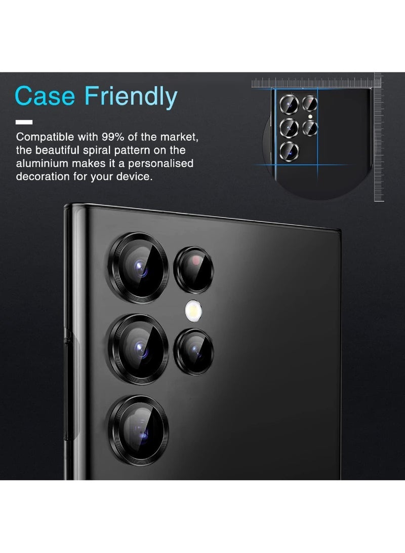 Captaintech 1 Pack Camera Lens Protectors for Galaxy S24 Ultra Scratch-Resistant Ultra-Thin Tempered Glass Camera Cover Screen Protector Metal Individual Ring Camera Lens Protector - Image 2