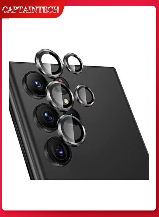 Captaintech 1 Pack Camera Lens Protectors for Galaxy S24 Ultra Scratch-Resistant Ultra-Thin Tempered Glass Camera Cover Screen Protector Metal Individual Ring Camera Lens Protector - Image 1
