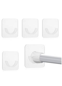Oasisgalore 4-Pack Adhesive Shower Curtain Rod Holders, No-Drill Transparent Wall Mount Brackets (Rod Not Included).  - Image 1