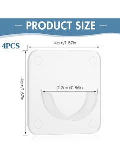 Oasisgalore 4-Pack Adhesive Shower Curtain Rod Holders, No-Drill Transparent Wall Mount Brackets (Rod Not Included).  - Image 2