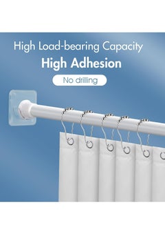 Oasisgalore 4-Pack Adhesive Shower Curtain Rod Holders, No-Drill Transparent Wall Mount Brackets (Rod Not Included).  - Image 5