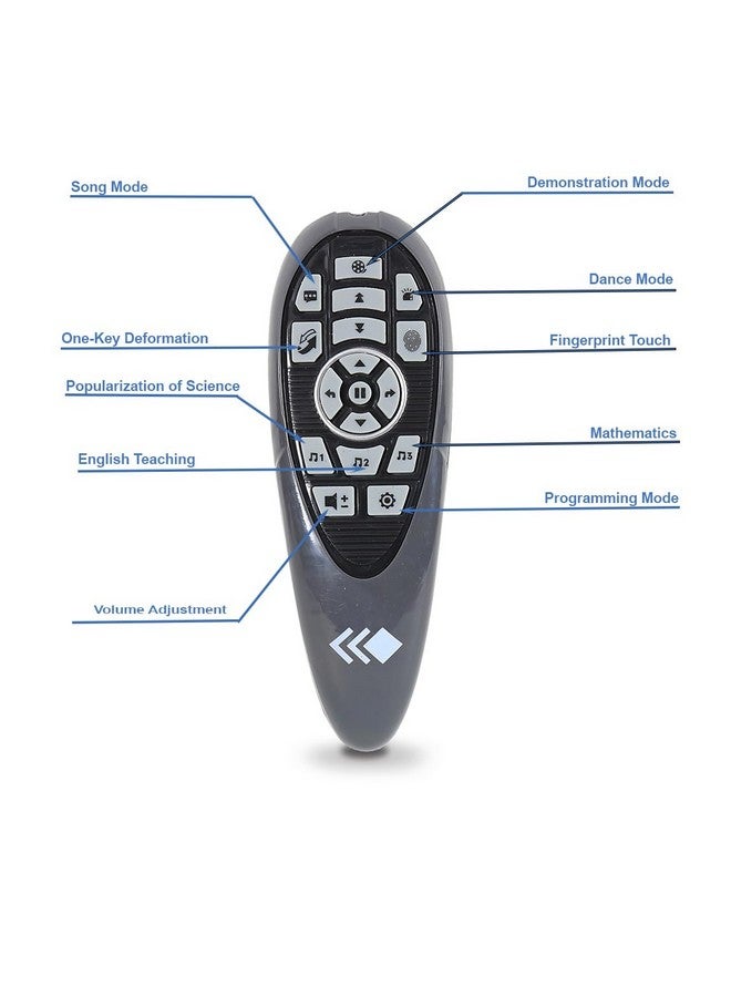 ماجيك واند، روبوت ذكي قابل لإعادة الشحن 2 في 1، يعمل بالتحكم عن بعد، مستشعر تشوه اللمس بالإصبع، قابل للبرمجة للأطفال، أبيض، عبوة من قطعة واحدة - Image 2