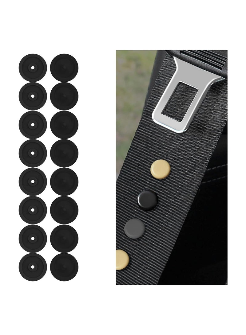 SYOSI 8 Sets Universal Fit Seatbelt Stopper Kit Seat Belt Stop Button Snap-on Seat Belt Button Stop Seat Belt Buckle Button Prevent Buckle Plastic Clip Stop from Sliding Down The Belt  - Image 1