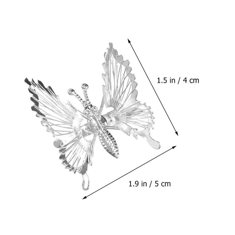 POPETPOP 5pcs Hollow Metal Butterfly Hair Barrettes Clips Moving Wings Hairpins for Women Decorative Hair Accessories for Weddings and Daily Use - Image 2