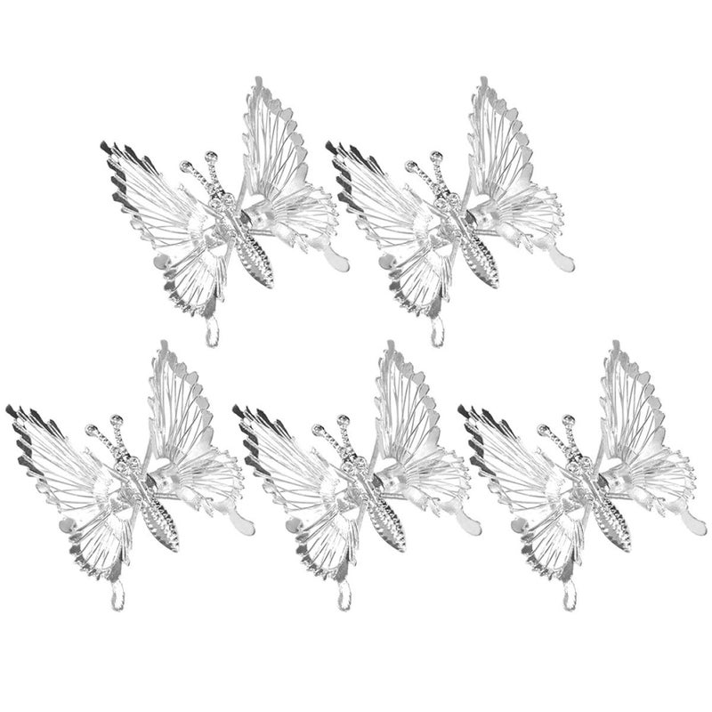 POPETPOP 5pcs Hollow Metal Butterfly Hair Barrettes Clips Moving Wings Hairpins for Women Decorative Hair Accessories for Weddings and Daily Use - Image 1