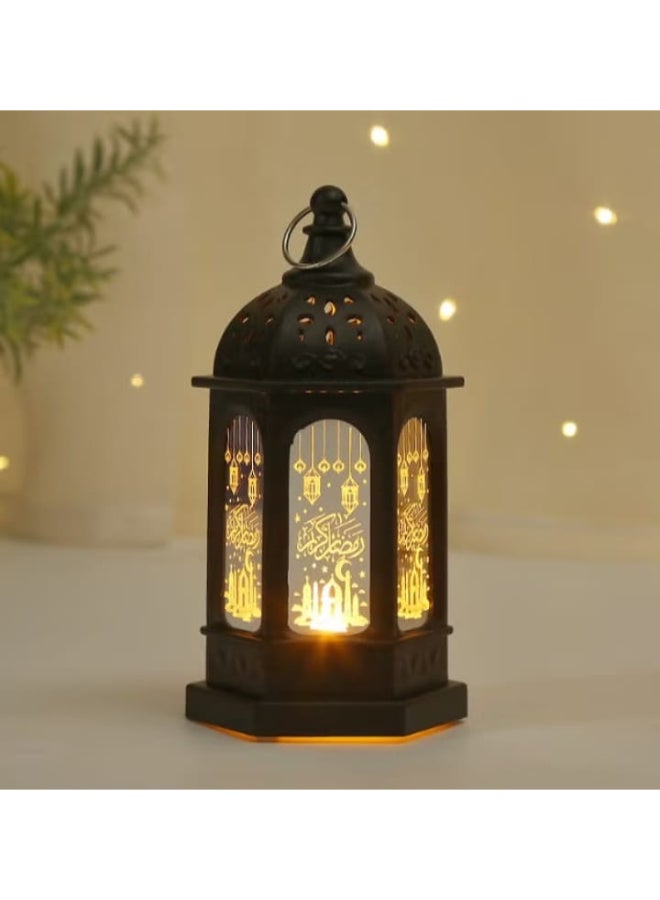 Ramadan lanterns, Ramadan decorative lights, vintage LED lanterns with a hollow design for decorating your Ramadan table - Image 1