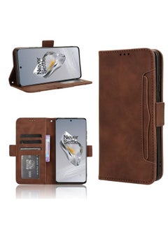 Case Cover For OnePlus 12R / Ace 3 5G Skin Feel Calf Texture Card Slots Leather Phone Case Brown