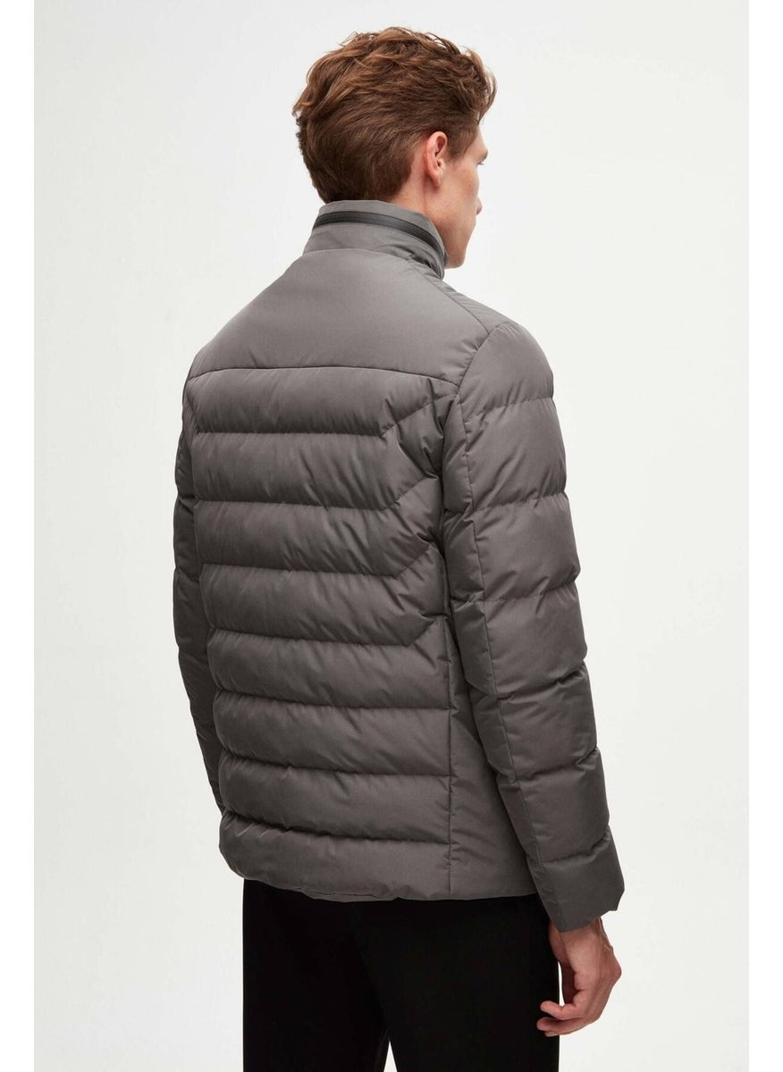 twn Slim Fit Gray Concealable Hooded Fiberfill Windproof Jacket 3EC073151002M  - Image 5