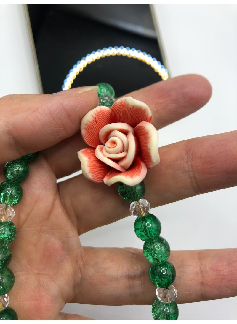 حزام هاتف كريستالي فاخر مصنوع يدويًا - ROSE 2 - Image 3