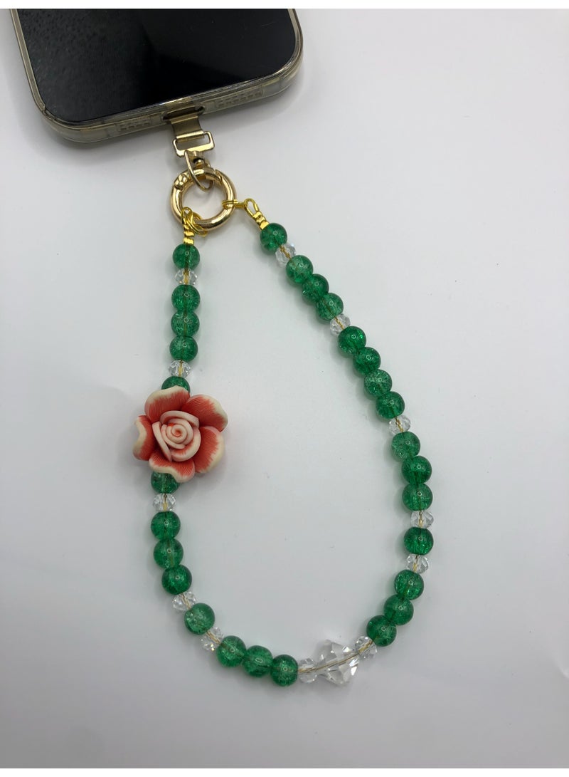 حزام هاتف كريستالي فاخر مصنوع يدويًا - ROSE 2 - Image 5