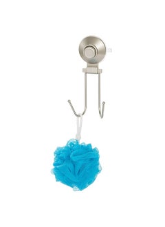 InterDesign Everett Push Lock Suction Bathroom Double Hook For Towels Loofahs And 2.43 Inch X 3.17 Inch X 6.71 Inch Satin  - Image 3