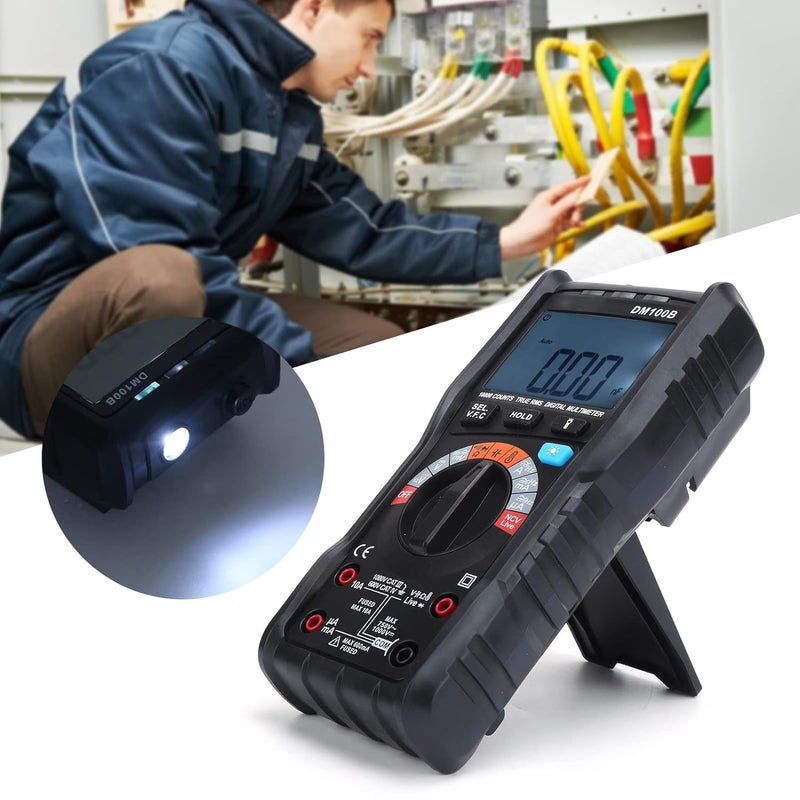 DM100B Digital Multimeter Tester with LCD Display Non Contact Voltage Detection Burn Proof - Image 5