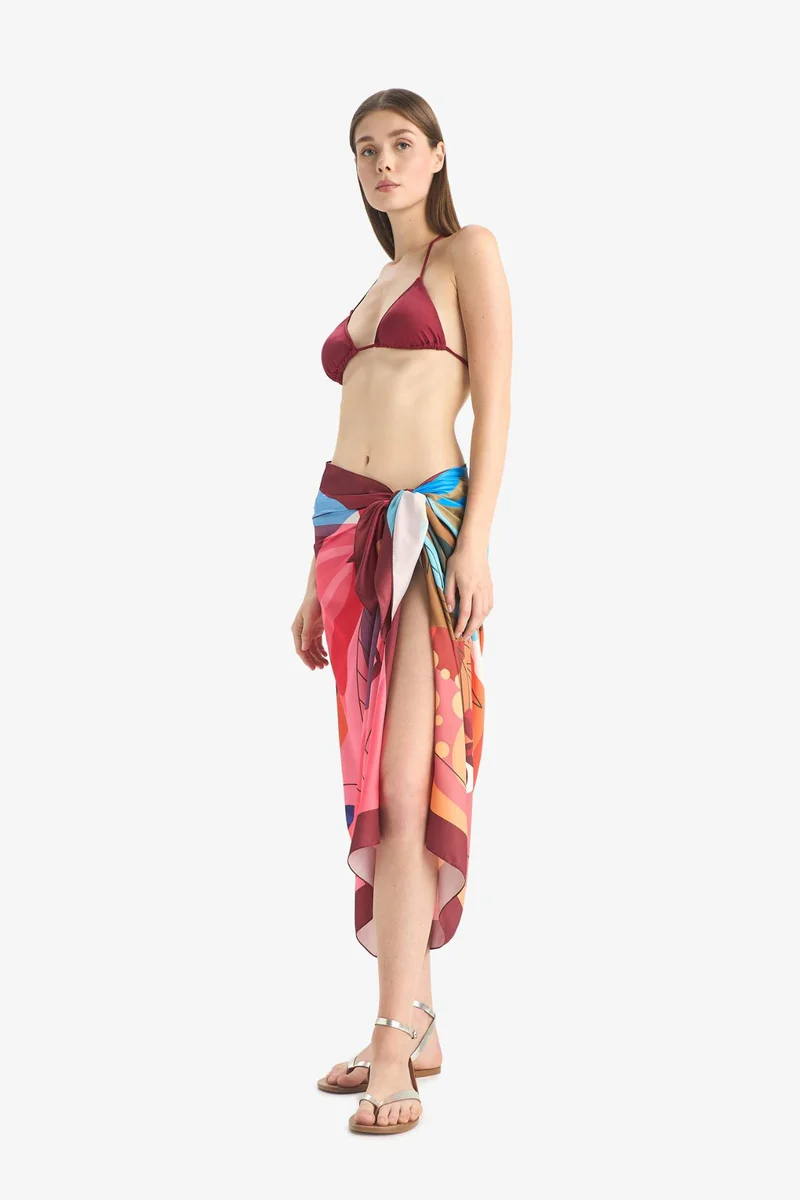ديفاكتو Patterned Satin Beachwear