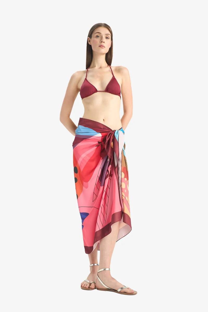 ديفاكتو Patterned Satin Beachwear