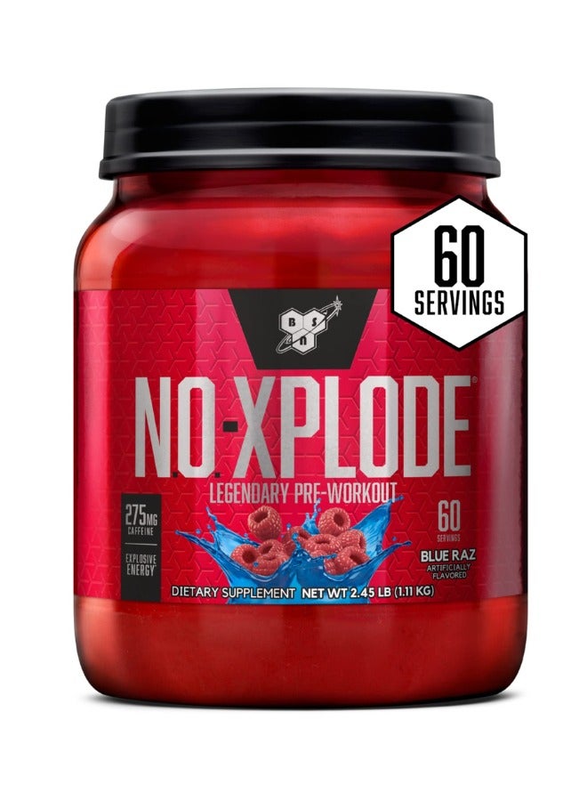 BSN N.O.-Xplode Legendary Pre-Workout Blue Raz Flavor 60 Servings - Image 1